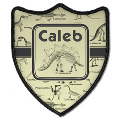 Dinosaur Skeletons Iron On Shield Patch B w/ Name or Text