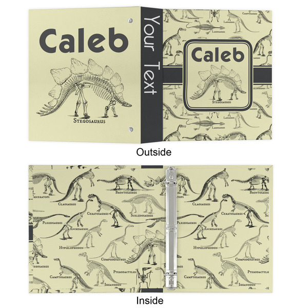 Dinosaur Skeletons 3 Ring Binders - Full Wrap - 1" - APPROVAL