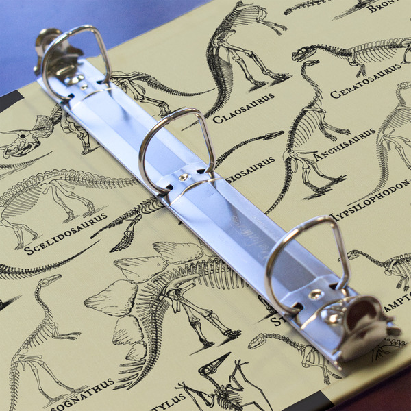 Dinosaur Skeletons 3 Ring Binders - Full Wrap - 1" - DETAIL