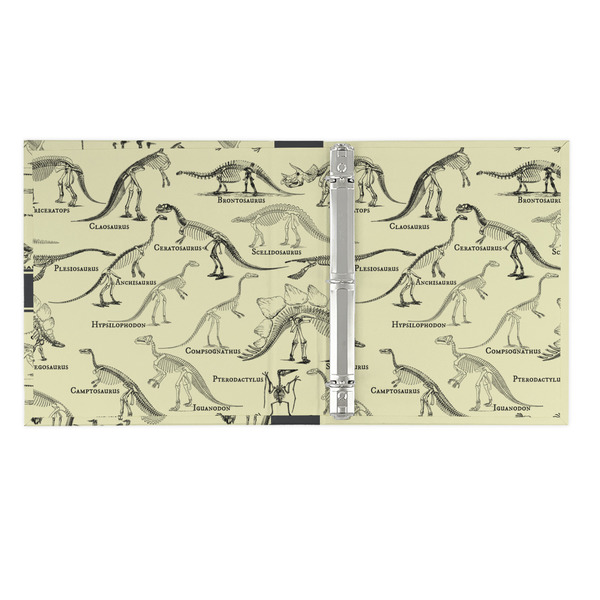 Dinosaur Skeletons 3 Ring Binders - Full Wrap - 1" - OPEN INSIDE