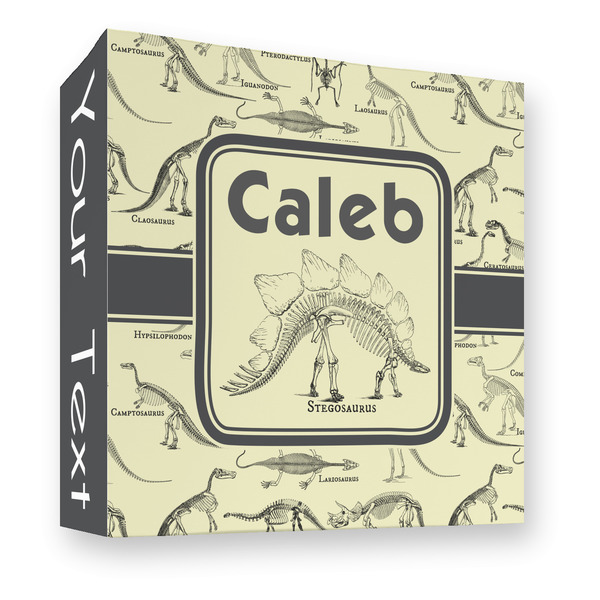 Custom Dinosaur Skeletons 3 Ring Binder - Full Wrap - 3" (Personalized)