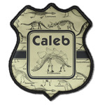 Dinosaur Skeletons Iron On Shield Patch C w/ Name or Text