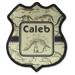 Dinosaur Skeletons Iron On Shield Patch C w/ Name or Text