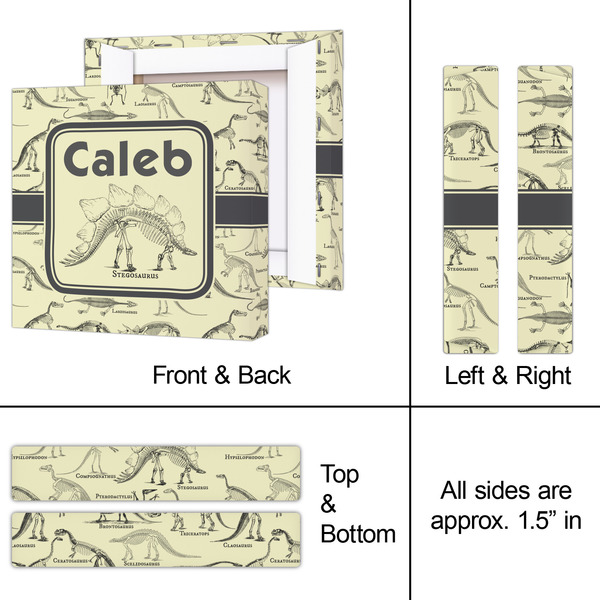 Dinosaur Skeletons 8x8 - Canvas Print - Approval