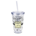 Dinosaur Skeletons 16oz Double Wall Acrylic Tumbler with Lid & Straw - Full Print (Personalized)