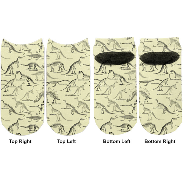 Dinosaur Skeletons Adult Ankle Socks - Double Pair - Front and Back - Apvl