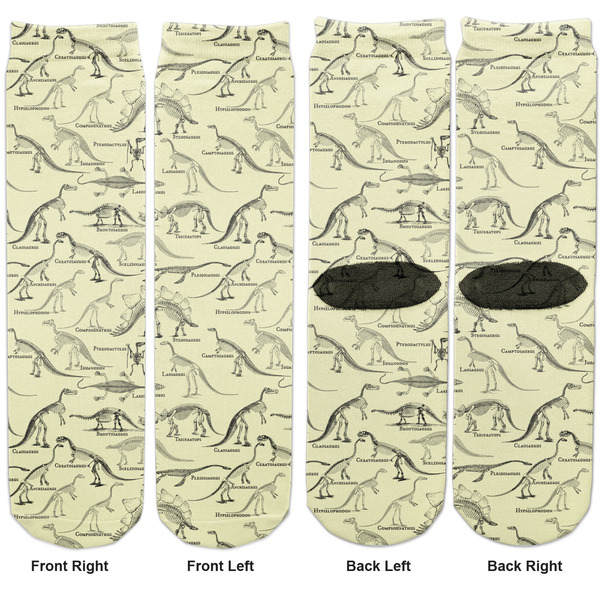 Dinosaur Skeletons Adult Crew Socks - Double Pair - Front and Back - Apvl