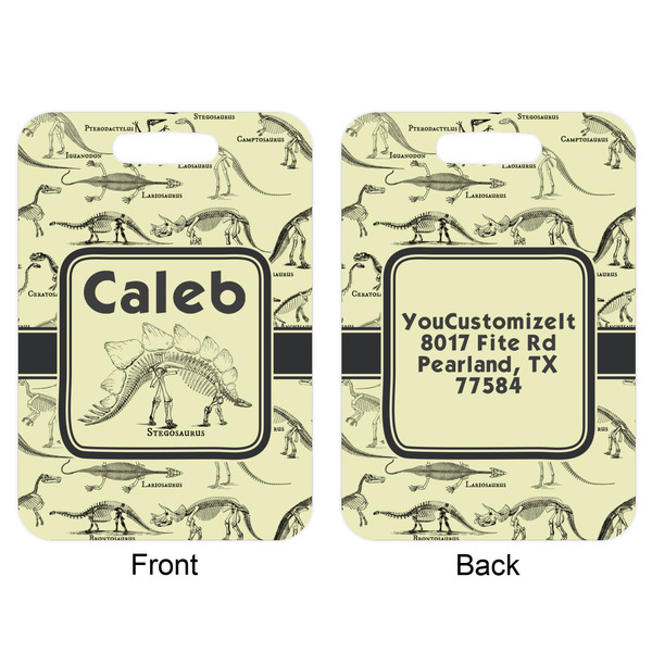 Dinosaur Skeletons Aluminum Luggage Tag (Front + Back)