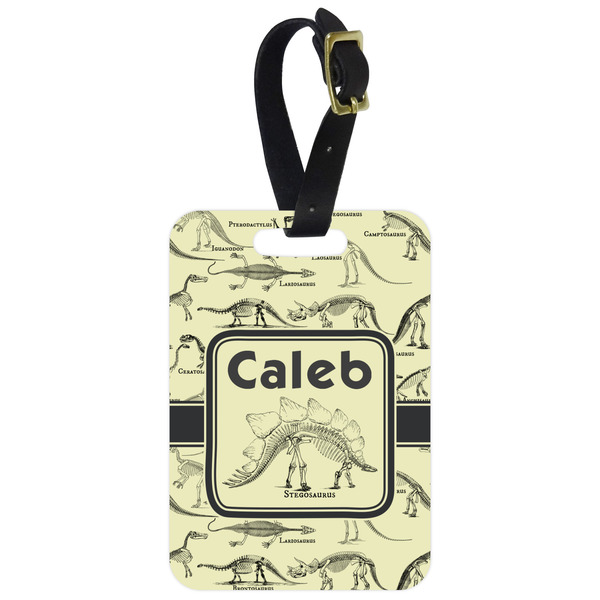 Custom Dinosaur Skeletons Metal Luggage Tag w/ Name or Text