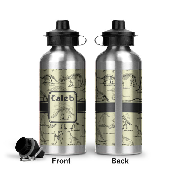 Dinosaur Skeletons Aluminum Water Bottle - Front and Back