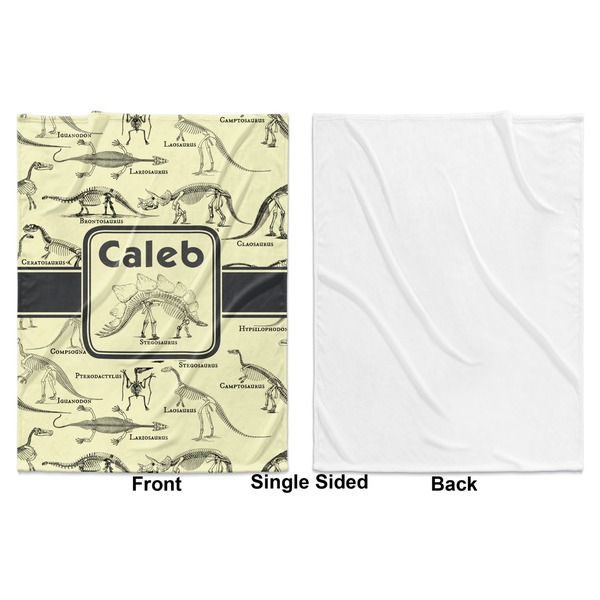 Dinosaur Skeletons Baby Blanket (Single Side - Printed Front, White Back)