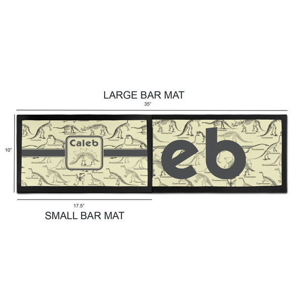 Dinosaur Skeletons Bar Mats - Sizing Chart