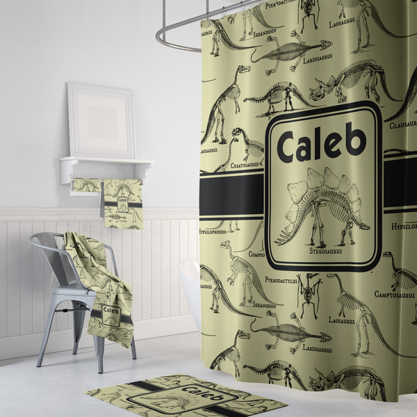 Dinosaur Skeletons Bath Towel Sets - 3-piece - In Context