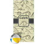 Dinosaur Skeletons Beach Towel (Personalized)