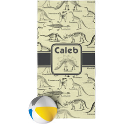 Dinosaur Skeletons Beach Towel (Personalized)