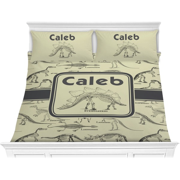 Custom Dinosaur Skeletons Comforter Set - King (Personalized)