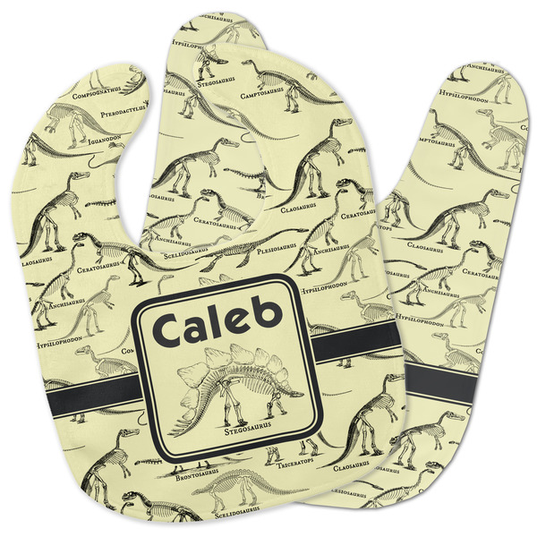 Custom Dinosaur Skeletons Baby Bib w/ Name or Text