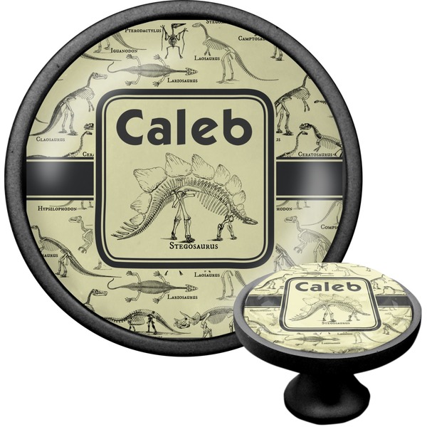 Custom Dinosaur Skeletons Cabinet Knob (Black) (Personalized)