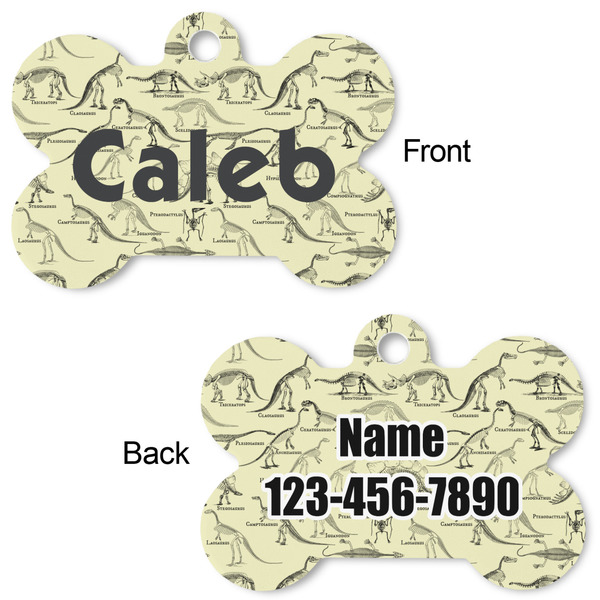 Dinosaur Skeletons Bone Shaped Dog ID Tag - Large - Approval