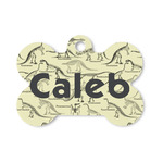 Dinosaur Skeletons Bone Shaped Dog ID Tag - Small (Personalized)