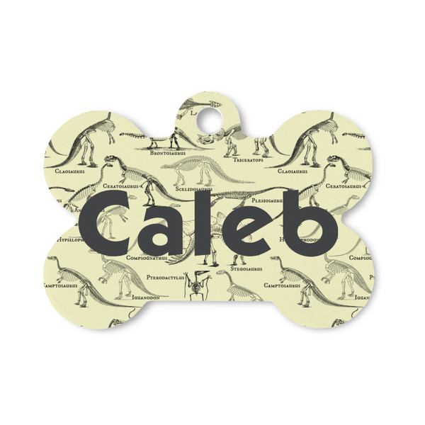 Custom Dinosaur Skeletons Bone Shaped Dog ID Tag - Small (Personalized)