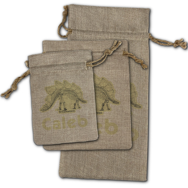 Dinosaur Skeletons Burlap Gift Bags - (PARENT MAIN) All Three