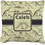 Dinosaur Skeletons Faux-Linen Throw Pillow 16" (Personalized)