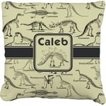 Dinosaur Skeletons Faux-Linen Throw Pillow 20" (Personalized)