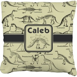 Dinosaur Skeletons Faux-Linen Throw Pillow 20" (Personalized)