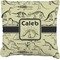 Dinosaur Skeletons Faux-Linen Throw Pillow 20" (Personalized)