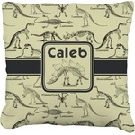 Dinosaur Skeletons Faux-Linen Throw Pillow 26" (Personalized)
