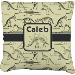 Dinosaur Skeletons Faux-Linen Throw Pillow 26" (Personalized)