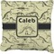 Dinosaur Skeletons Faux-Linen Throw Pillow (Personalized)