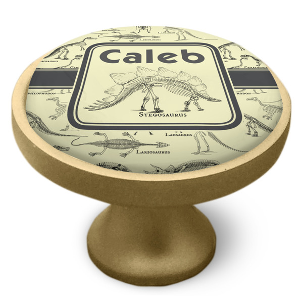 Dinosaur Skeletons Cabinet Knob - Gold - Side