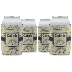 Dinosaur Skeletons Can Cooler (12 oz) - Set of 4 w/ Name or Text