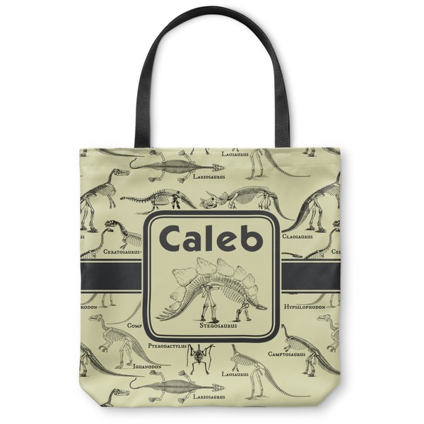Custom Dinosaur Skeletons Canvas Tote Bag - Small - 13"x13" (Personalized)