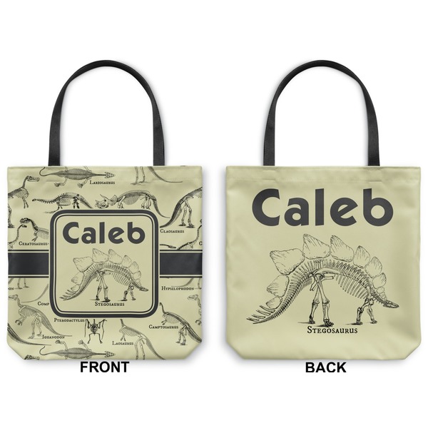 Dinosaur Skeletons Canvas Tote - Front and Back