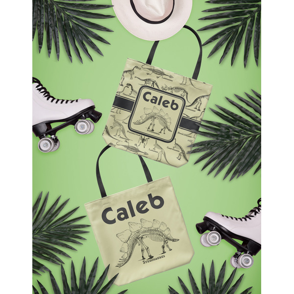 Dinosaur Skeletons Canvas Tote Lifestyle Front and Back