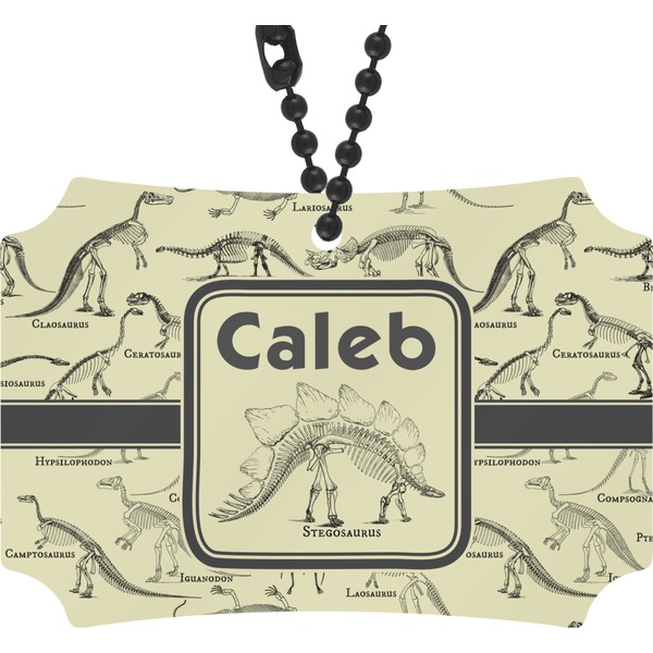 Custom Dinosaur Skeletons Rear View Mirror Ornament (Personalized)