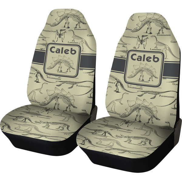 Custom Dinosaur Skeletons Car Seat Covers (Set of Two) (Personalized)