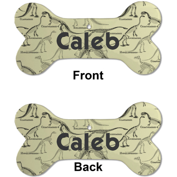 Dinosaur Skeletons Ceramic Flat Ornament - Bone Front & Back (APPROVAL)