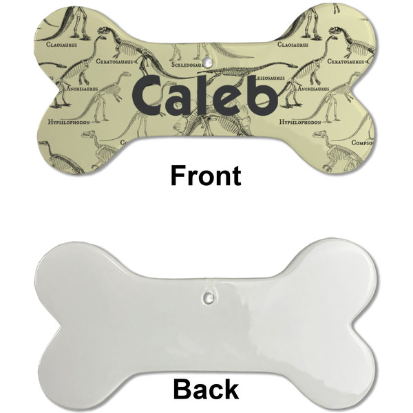 Dinosaur Skeletons Ceramic Flat Ornament - Bone Front & Back Single Print (APPROVAL)