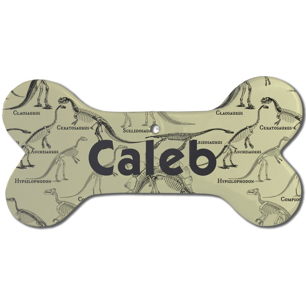 Dinosaur Skeletons Ceramic Flat Ornament - Bone Front