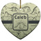 Dinosaur Skeletons Heart Ceramic Ornament w/ Name or Text