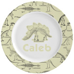 Dinosaur Skeletons Ceramic Dinner Plates (Set of 4) (Personalized)