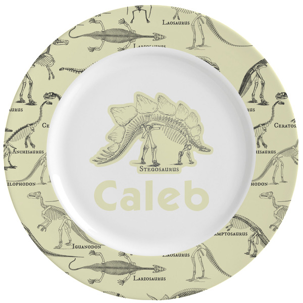 Custom Dinosaur Skeletons Ceramic Dinner Plates (Set of 4) (Personalized)