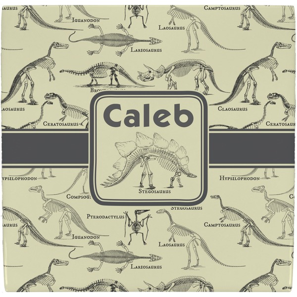 Custom Dinosaur Skeletons Ceramic Tile Hot Pad (Personalized)