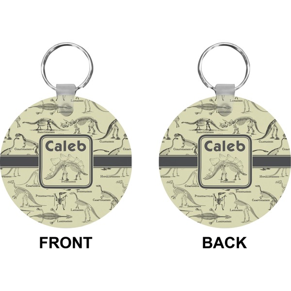 Dinosaur Skeletons Circle Keychain (Front + Back)