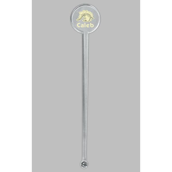 Dinosaur Skeletons Clear Plastic 7" Stir Stick - Round - Single Stick