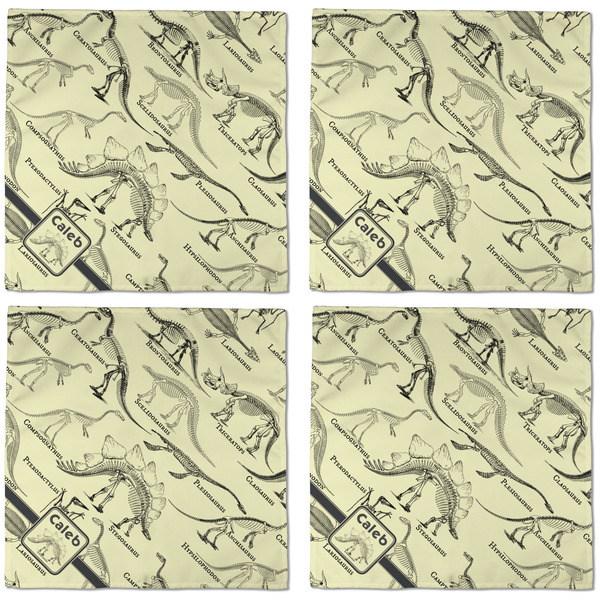 Dinosaur Skeletons Cloth Napkins - Personalized Dinner (APPROVAL) Set of 4